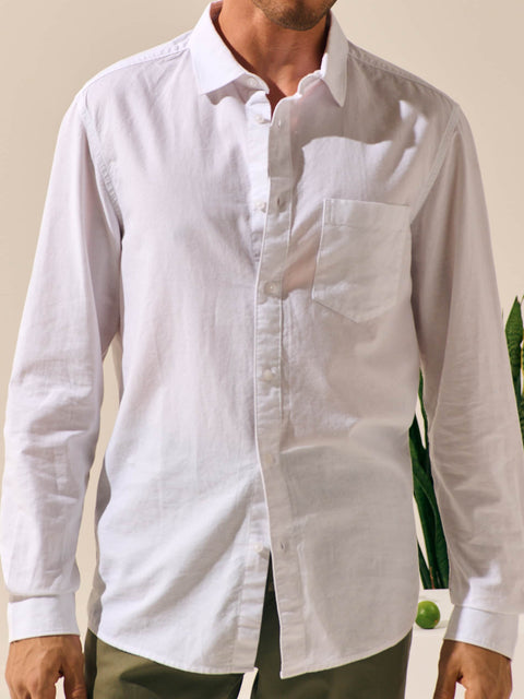 Sinsay Men's White Regular Fit Cotton Long Sleeve Shirt|Sinsay In Lebanon