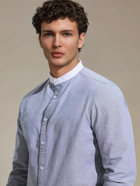 Sinsay Men's Gray Slim fit cotton Shirts   | Sinsay in Lebanon