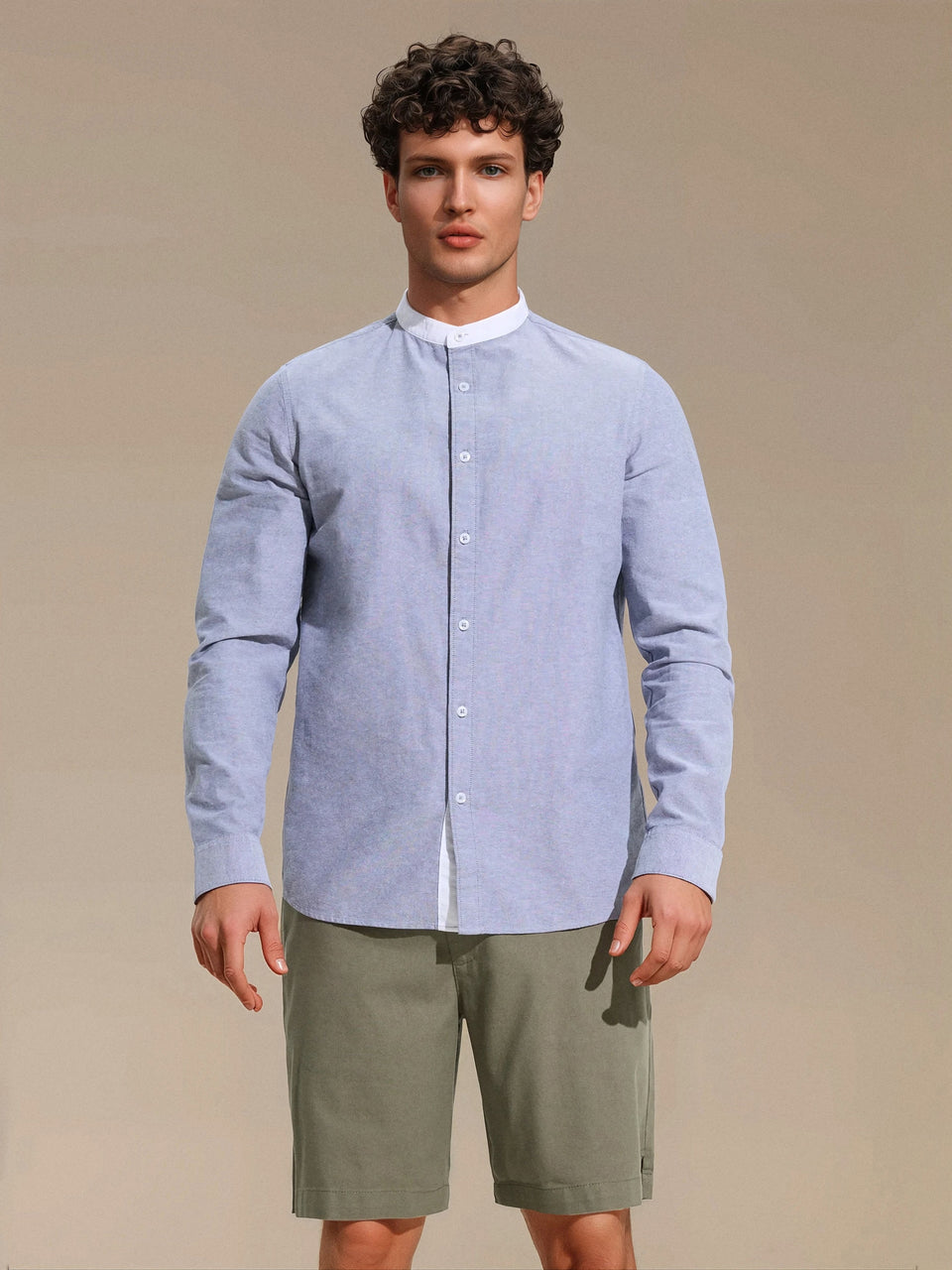 Sinsay Men's Gray Slim fit cotton Shirts | Sinsay in Lebanon