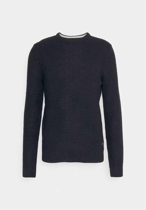 Jack & Jones Men's Navy Knitted Long Sleeve Crew Neck Sweater|Jack & Jones In Lebanon