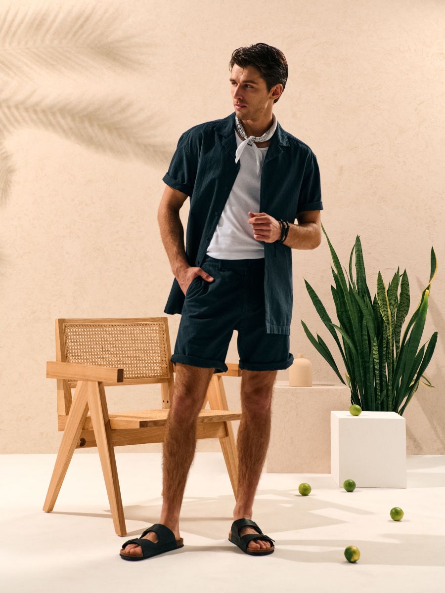 Sinsay Men's Navy Striped Shorts | Sinsay In Lebanon