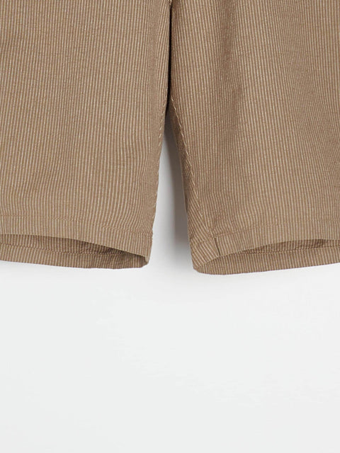 Sinsay Men's Brown Striped Loose-Fit Short | Sinsay In Lebanon