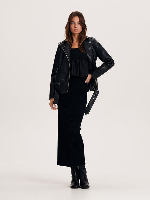 Reserved Women's Black Blouse With Peplum Hem | Reserved In Lebanon