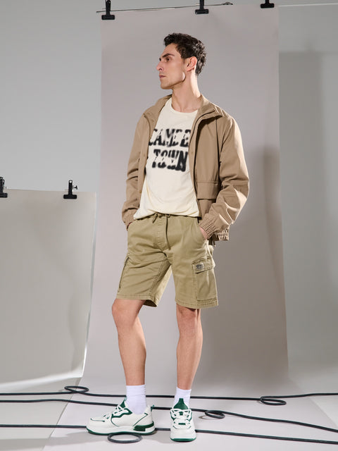Sinsay Men's Olive Green Cargo  Shorts  | Sinsay in Lebanon
