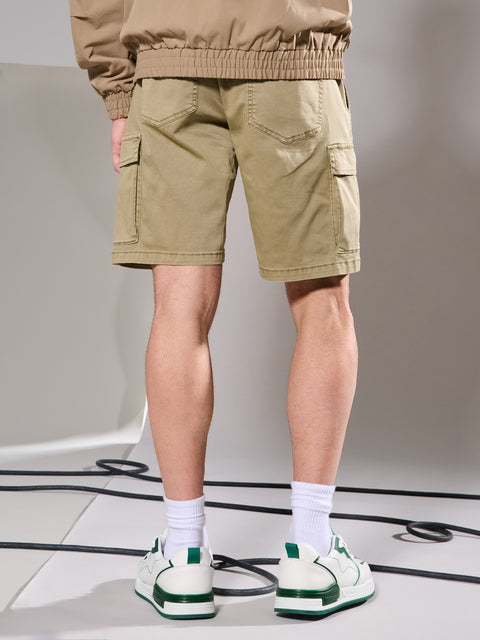 Sinsay Men's Olive Green Cargo  Shorts  | Sinsay in Lebanon