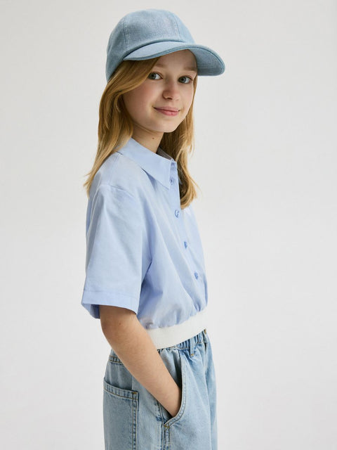 Reserved Girl's Blue With White Cuffs Shirt | Reserved In Lebanon