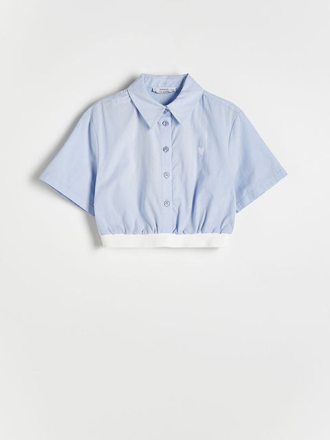 Reserved Girl's Blue With White Cuffs Shirt | Reserved In Lebanon