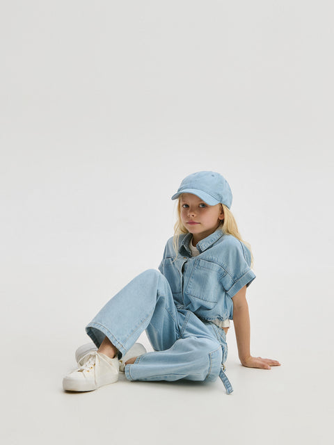 Reserved Girl's Light Blue Cargo Pockets Wide Leg Jeans | Reserved In Lebanon