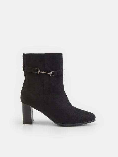 Sinsay Women's Black Plain Heeled Ankle Boots | Sinsay In Lebanon