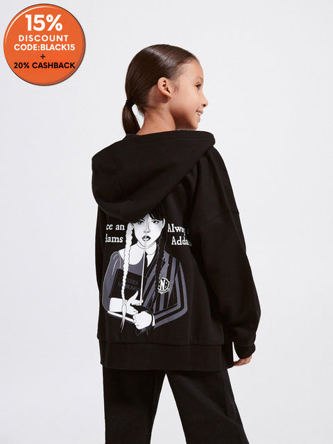 Reserved Girl's Black Wednesday Printed Jacket | Reserved In Lebanon