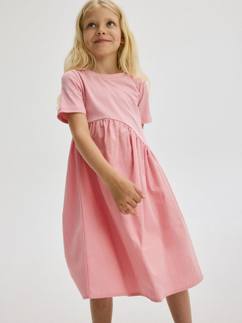 Reserved Girl's Pink Cotton Short Sleeve Dress |Reserved In Lebanon