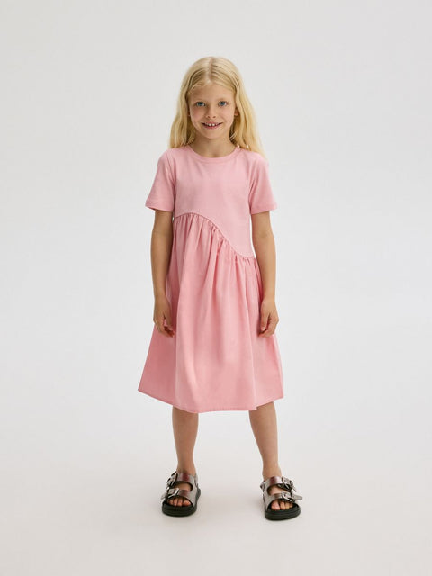 Reserved Girl's Pink Cotton Short Sleeve Dress |Reserved In Lebanon