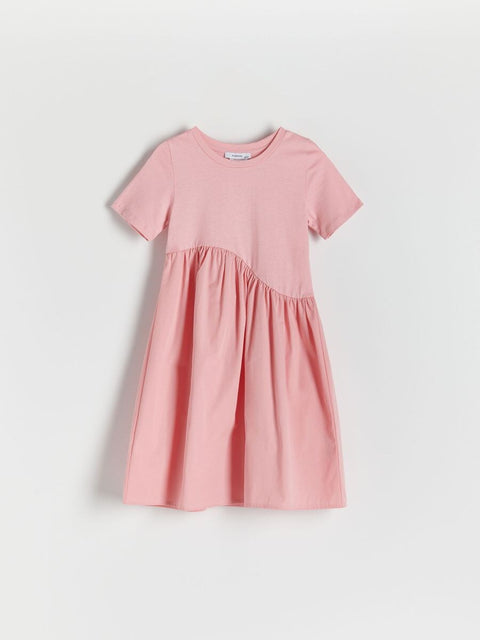 Reserved Girl's Pink Cotton Short Sleeve Dress |Reserved In Lebanon