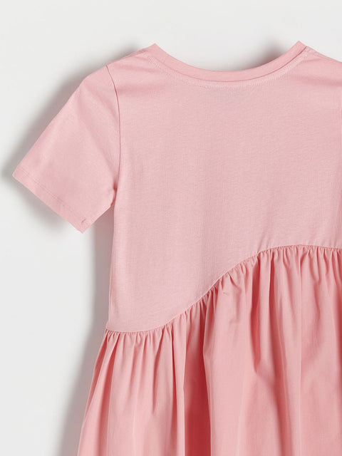 Reserved Girl's Pink Cotton Short Sleeve Dress |Reserved In Lebanon