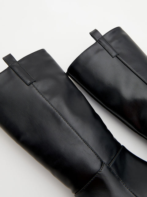 Reserved Girl's Black Faux Leather Knee-High Boots | Reserved In Lebanon