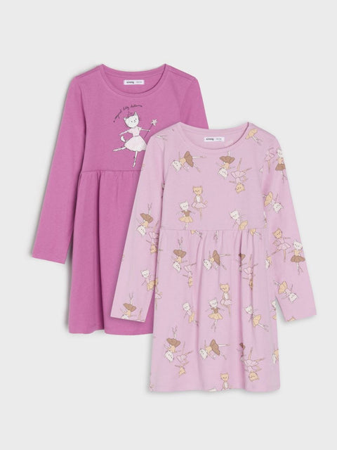 Sinsay Girl's Multi-Purple Pack Of 2 Long Sleeve Dresses | Sinsay In Lebanon