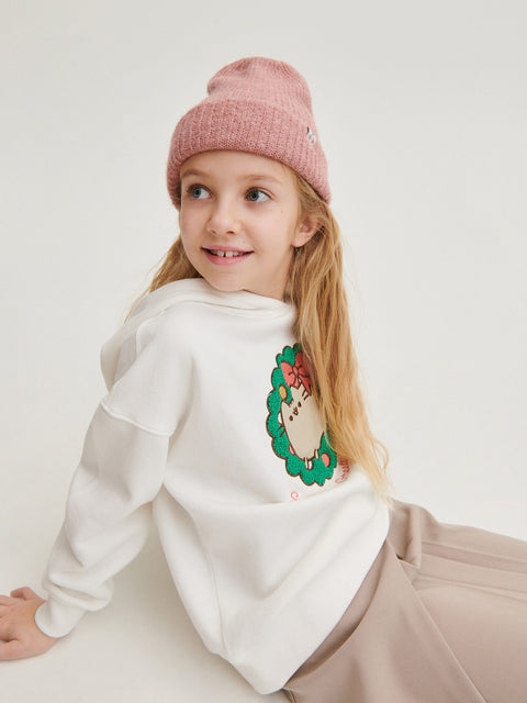 Reserved Girl's White Pusheen The Cat Christmas Hoodie | Reserved In Lebanon