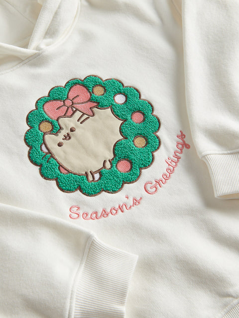 Reserved Girl's White Pusheen The Cat Christmas Hoodie | Reserved In Lebanon