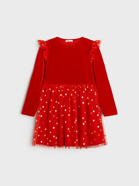 Sinsay Girl's Red Star Printed Dress |Sinsay In Lebanon
