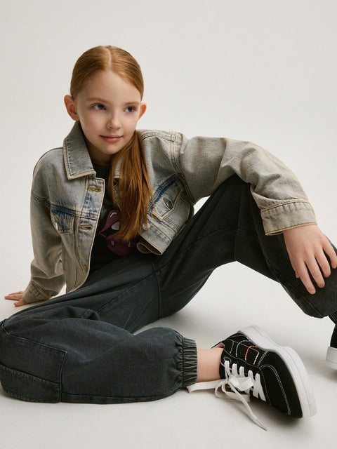 Reserved Girl's Light Blue Faded Denim Jacket | Reserved In Lebanon