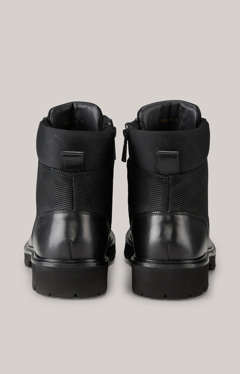 Joop Men's Black Tela Stampa Hektor Leather Ankled Boots | Joop In Lebanon