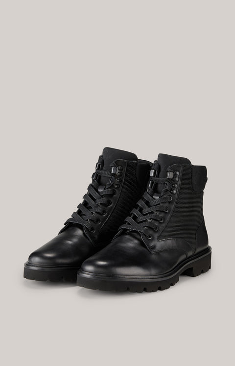 Joop Men's Black Tela Stampa Hektor Leather Ankled Boots | Joop In Lebanon