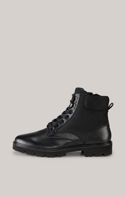 Joop Men's Black Tela Stampa Hektor Leather Ankled Boots | Joop In Lebanon