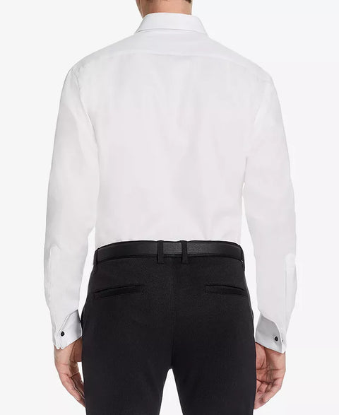 Michelsons Men's White Men's Slim Fit Solid French Cuff Tuxedo Shirt|Michelsons In Lebanon