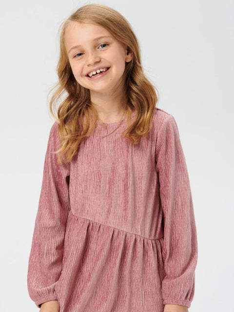 Sinsay Girl's Dusty Rose Gathered Long-Sleeve Dress | Sinsay In Lebanon
