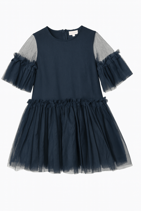 POMPdeLUX Girl's Navy Blue Tulle Dress | POMPdeLUX in Lebanon