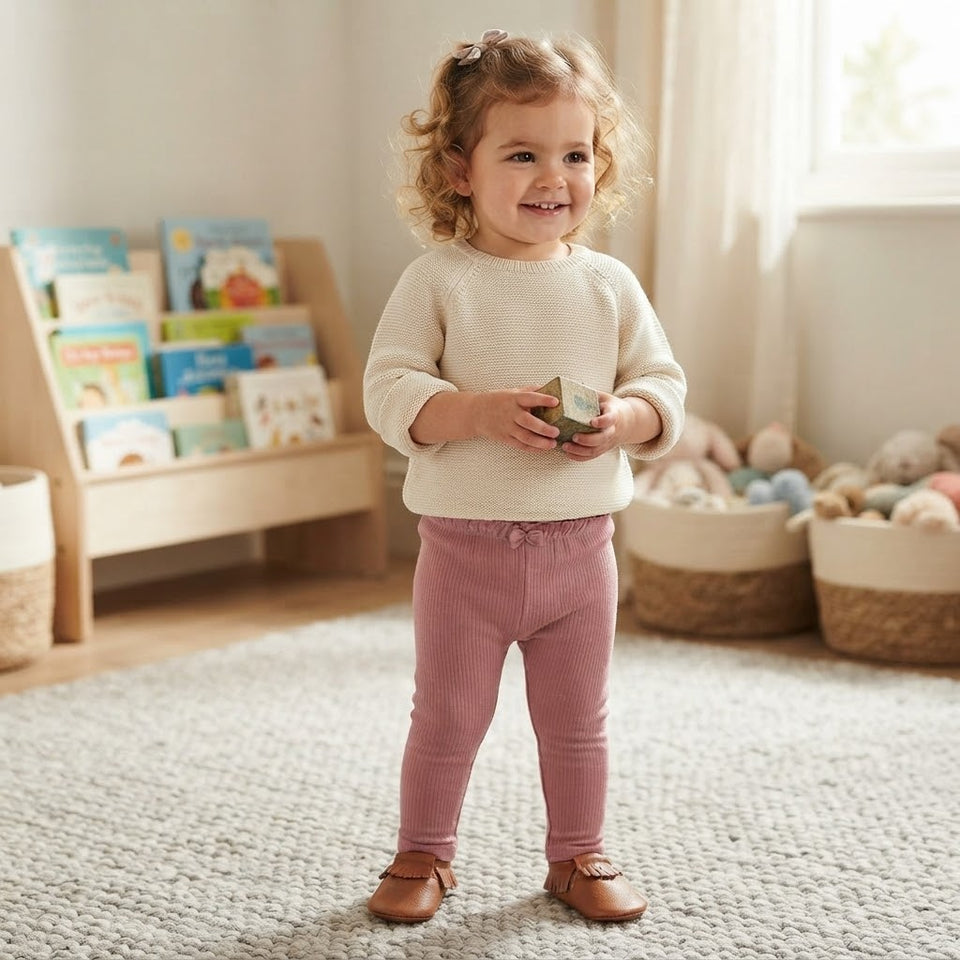 Sinsay Girl's Pink Ribbed Leggings