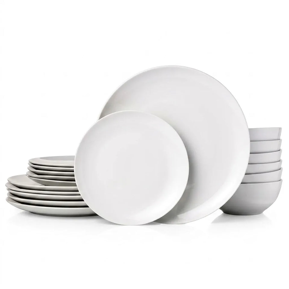 Elama White 18 Piece Dinnerware Set