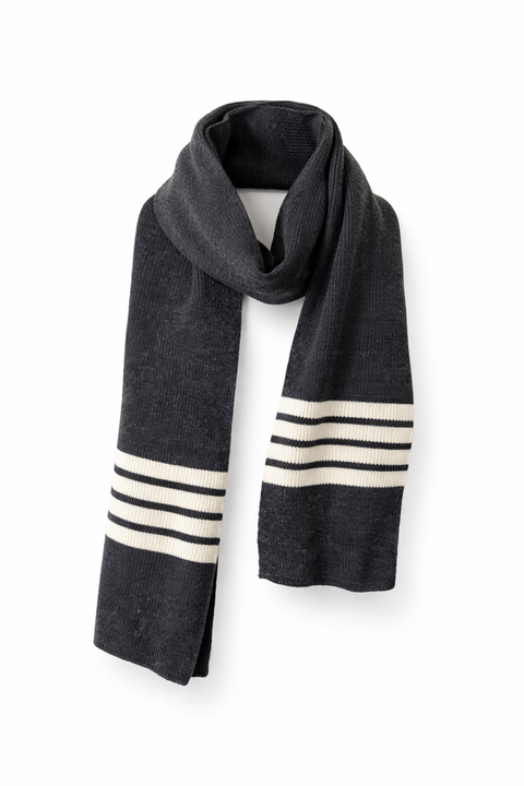 V.Fraas Men's Grey & White Knitted Scarf | V.Fraas In Lebanon