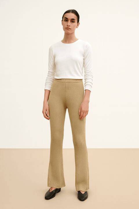 Zara Women's Glittery Khaki Trouser | Zara in Lebanon
