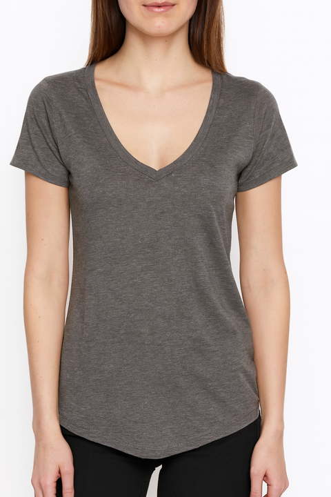 Alternative Women's Dark Ash Grey V-Neck T-Shirt | Alternative In Lebanon