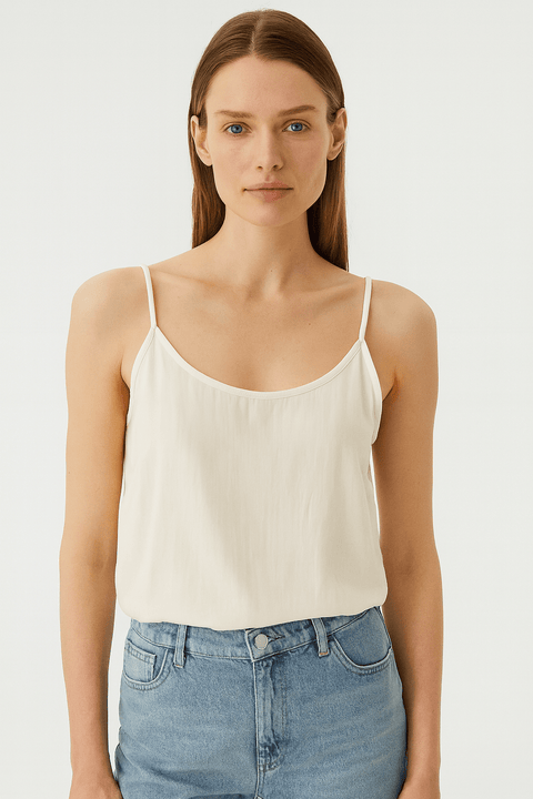 Mango Women's Beige Sleeveless Top| Mango in Lebanon