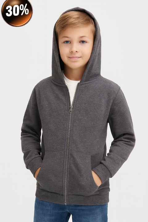 Sinsay Boy's Dark Gray Zip Up Hooded Sweatshirt | Sinsay In Lebanon