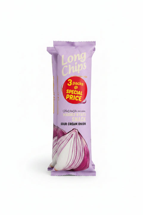 Long Chips Mashed Potato Snack Sour Cream & Onion 75g 3Packs Special Price | Long Chips In Lebanon