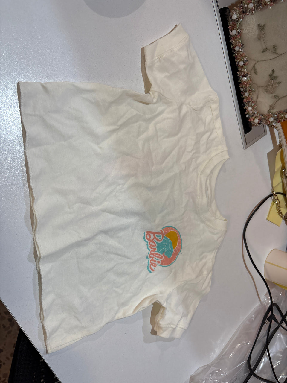 Barbie Baby Girl's White With Logo T-Shirt | Barbie in Lebanon
