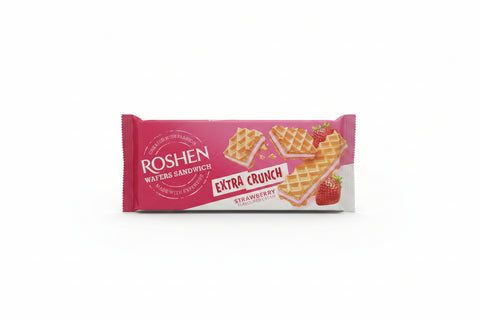 Roshen Wafers Sandwic Extra Crunch Strawberry 142g| Roshen In Lebanon