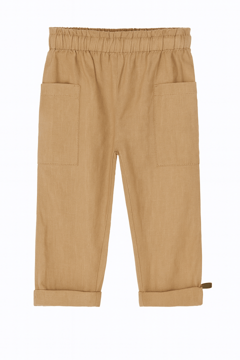POMPdeLUX Boy's Beige Linen Trouser | POMPdeLUX in Lebanon