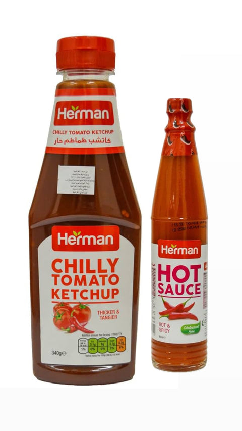 Herman Chilly Tomato Ketchup 340GR + Hot Sauce 88ml | Herman In Lebanon