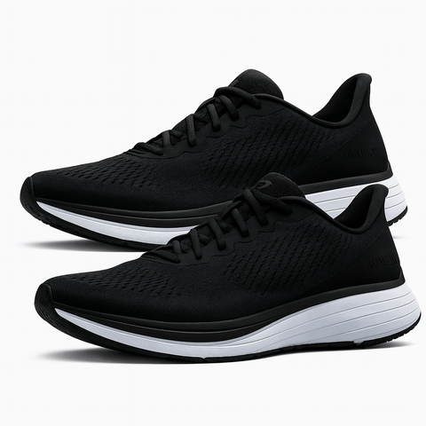 Lane Eight Women's Black The Relay Trainer Sneakers | Lane Eight In Lebanon