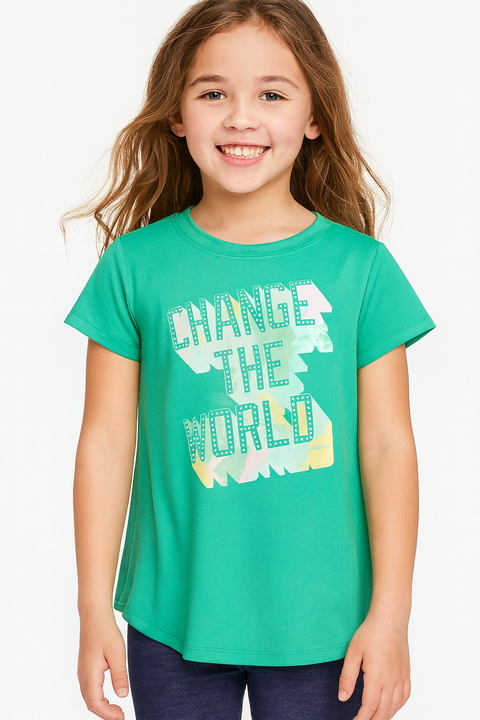 Id Ideology Girl's Green T-Shirt |Id Ideology In Lebanon