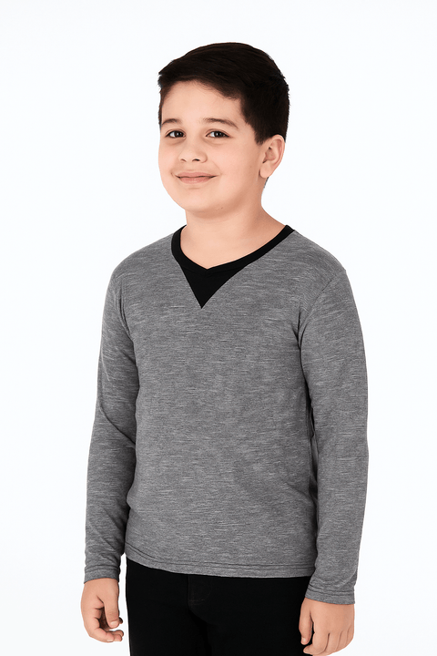 S.Oliver Boy's Grey Long-Sleeve Blouse |S.Oliver in Lebanon