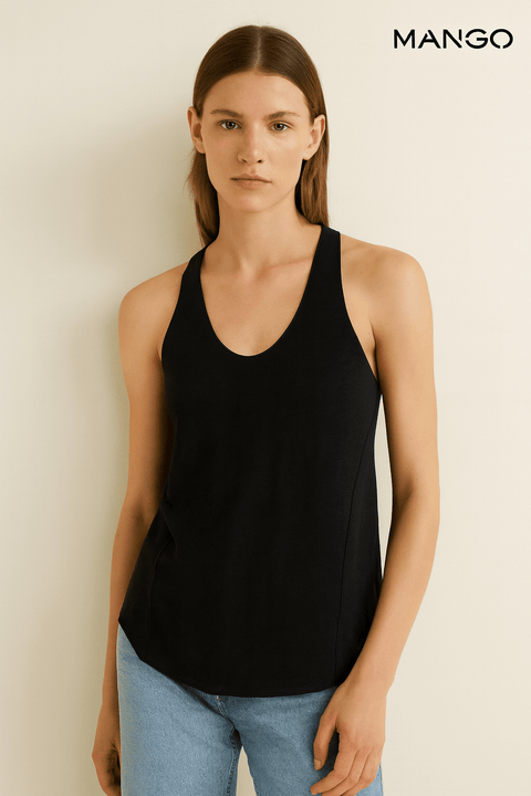 Mango Women's Black Sleeveless Top| Mango in Lebanon