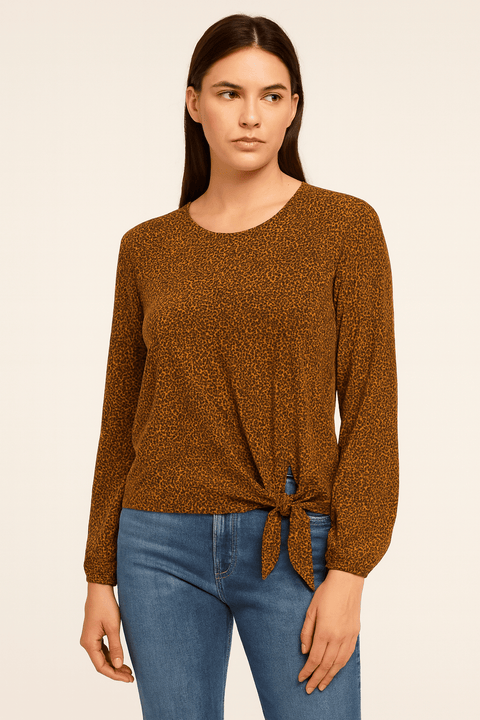 Michael Kors Women's Animal Printed Long Sleeve Blouse | Michael Kors In Lebanon