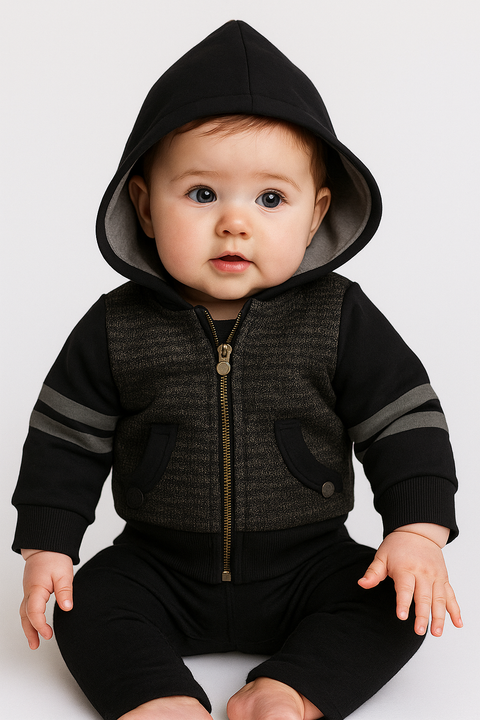 Boboli Baby Girl's Black Zippered Jacket| Boboli in Lebanon