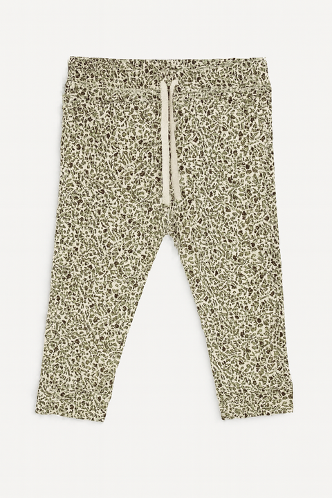 POMPdeLUX Baby Girl's Beige Floral Paula Organic Sweatpants | POMPdeLUX in Lebanon