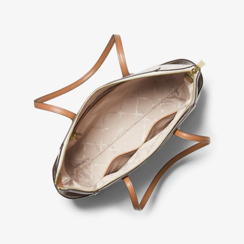 Michael Kors Women's Off White & Brown Marilyn Medium Logo Tote Bag | Michael Kors In Lebanon